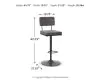 Ashley Furniture D119-630 Strumford - Tall Swivel Barstool (Set of 2) with Cushioned Back - Gray / Black