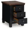 Ashley Furniture T664-7 Wildenauer - Chair Side End Table - Brown / Black