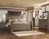 Ashley Furniture B251/31/36/68/66/99 Ashley Furniture B251/31/36/68/66/99 Juararo - 5 Pc. - Dresser, Mirror, King Poster Bed - Dark Brown