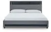 Ashley Furniture PCB2721B21 Verishaw - King Upholstered Bed With Wireless Audio - Gray
