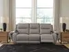 Ashley Furniture PCU1370015A Real Moments - Power Reclining Sofa With Audio Seating - Ash