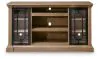 Ashley Furniture W794-68 Wittenmyer - XL TV Stand With Fireplace Option - Natural / Black