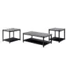 New Classic T4138-3P-DGY Linea - 3 Piece Occasional Set (1 Coffee & 2 End Tables) - Dark Gray