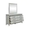 Liberty Furniture 781-BR-DM Reflections - Dresser & Mirror - Pearl White / Rhinestone