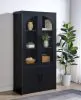 Coaster Fine Furniture 950432 Riva - 4-Door Tall Accent Display Cabinet LED Lighting - Black
