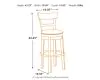 Ashley Furniture D542-130 Ashley Furniture D542-130 Pinnadel - Tall UPH Swivel Barstool - Light Brown