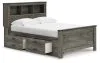 Ashley Furniture B4480B9 Frandern - Full Bookcase Panel Bed With Storage - Gray