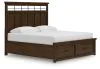 Ashley Furniture B849B4 Taffenbrook - King Panel Storage Bed - Medium Brown