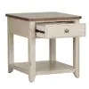 Liberty Furniture 652-OT1020 Farmhouse Reimagined - End Table With Basket - Antique White / Chestnut Tops