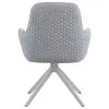 CoasterElevations 110322 Abby - Fabric Upholstered Swivel Dining Arm Chair - Light Gray