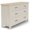 Riverside Furniture 79460 Glenndale - Six Drawer Dresser - Aged White / Wheat