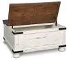 Ashley Furniture T459-20 Wystfield - Cocktail Table with Storage - White / Brown