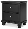 Ashley Furniture B687-92 Lanolee - Two Drawer Nightstand - Black