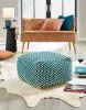 Ashley Furniture A1001055 Brynnsen - Pouf - Teal / Ivory