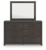 Ashley Furniture B3789B1 Prendonea - Dresser and Mirror - Charcoal