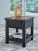 Ashley Furniture T664-3 Wildenauer - Rectangular End Table - Brown / Black