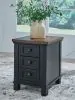 Ashley Furniture T664-7 Wildenauer - Chair Side End Table - Brown / Black