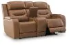 Ashley Furniture PCU1160018A Ashley Furniture PCU1160018A Knightington - Power Reclining Loveseat With Audio Console - Caramel