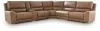 Ashley Furniture PCU62606S36 DeepWakes - 6-Piece Power Reclining Sectional With Storage Console - Caramel