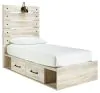 Ashley Furniture B192B13 Ashley Furniture B192B13 Cambeck - Twin Panel Bed With Side Storage Drawers - Whitewash