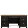Riverside Furniture 64333 Regency - Credenza Desk - Antique Oak / Matte Black