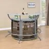 CoasterEssence 100135-S3 Dallas - 3 Piece Curved Freestanding Home Bar Cabinet - Silver