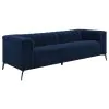 CoasterEssence 509211-S3 Chalet - 3 Piece Upholstered Tuxedo Arm Tufted Sofa Set - Blue