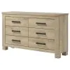 Coaster Fine Furniture 225103 Oakglen - 6-Drawer Bedroom Dresser - Weathered Oak