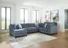 Benchcraft® 33003S1 Benchcraft® 33003S1 Maxon Place - 3-Piece Sectional With Laf Corner Chaise - Navy