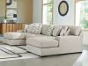 Benchcraft® 75105S7 Benchcraft® 75105S7 LaureLGrove - 3-Piece Double Chaise Sectional With Armless Loveseat - Pebble