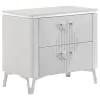 Coaster Fine Furniture 215792 Cassia - 2-Drawer Nightstand Bedside Table - White High Gloss