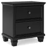 Ashley Furniture B687-92 Lanolee - Two Drawer Nightstand - Black