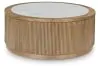 Ashley Furniture T808-8 Camdill - Round Cocktail Table - Light Brown / White
