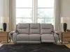 Ashley Furniture PCU1370015A Real Moments - Power Reclining Sofa With Audio Seating - Ash