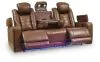 Ashley Furniture PCU1420015 Gruaro - Power Reclining Sofa With Adjustable Headrest - Amber