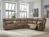 Ashley Furniture PC82305S9 Max-Momentum - 6-Piece Power Reclining Sectional With 2 Armless Chairs And Audio Console - Biscotti