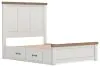 Ashley Furniture B4615B12 Ashley Furniture B4615B12 Savonport - Queen Panel Bed With Under Bed Storage Unit - White / Brown