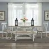Liberty Furniture 62WH-CD-6TRS Liberty Furniture 62WH-CD-6TRS Lindsey Farm - 6 Piece Trestle Table Set - Weathered White & Sandstone