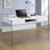 CoasterEveryday 800829 Dobrev - 2-Drawer Writing Desk - White High Gloss