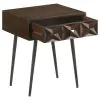 CoasterEveryday 959539 Ezra - 1-Drawer Rectangular Accent Side Table - Coffee Brown