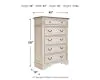 Ashley Furniture B743-46 Realyn - Five Drawer Chest - White / Brown / Beige