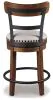 Ashley Furniture D546-424 Valebeck - UPH Swivel Barstool  - Brown