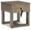 Ashley Furniture T854-3 Loyaska - Rectangular End Table - Grayish Brown