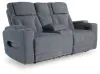 Ashley Furniture PC4980218 Studio Cave - Power Reclining Loveseat with Console - Steel