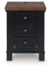Ashley Furniture T664-7 Wildenauer - Chair Side End Table - Brown / Black