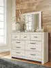 Ashley Furniture B331/31/36/57/54/96/91(2) Ashley Furniture B331/31/36/57/54/96/91(2) Bellaby - 7 Pc. - Dresser, Mirror, Queen Panel Bed, 2 Nightstands - Whitewash