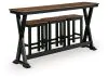 Ashley Furniture D634-113 Wildenauer - Rectangular Dining Room Counter Table Set (Set of 4) - Brown / Black