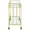 CoasterEssence 181381 Cara - 2-Tier Rectangular Glass Shelf Metal Bar Cart - Brass