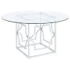 Coaster Fine Furniture 192561BG Starlight - Round Glass Top Metal Dining Table - Chrome