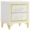 Coaster Fine Furniture 224731KE-S5 Lucia - 5 Piece Eastern King Bedroom Set - Beige And White